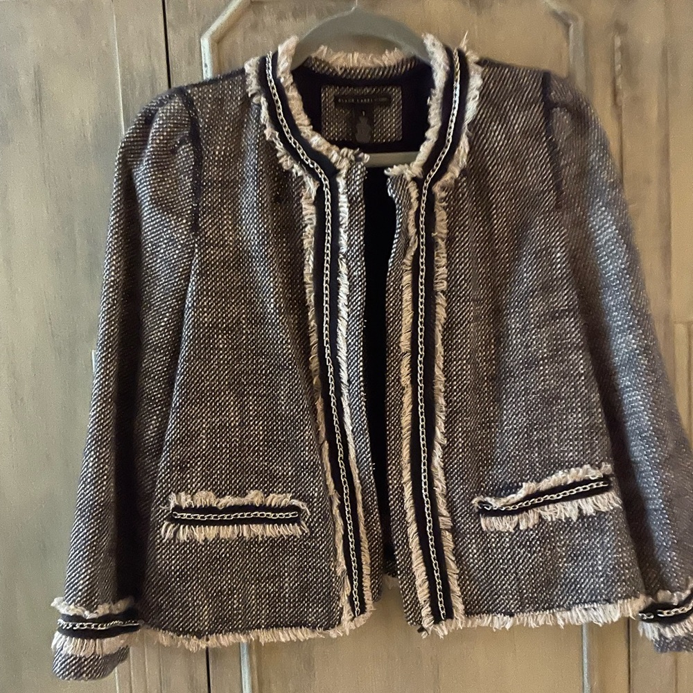 Chico’s black labor tweed jacket/blazer size 1 (medium)
